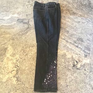 Gray washed embellished Jeans